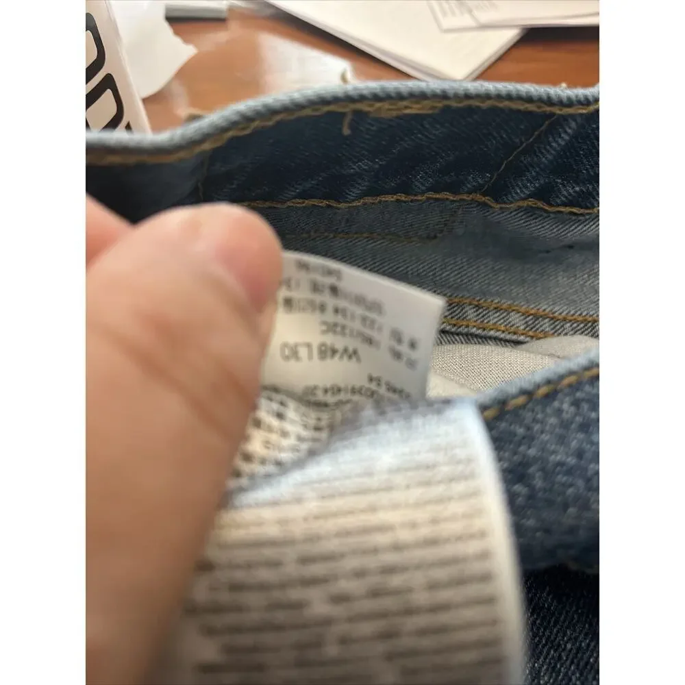 Levis 550 Jeans 48x30 Mens Blue Denim Straight Leg Relaxed Fit Casual‎ Dark Wash